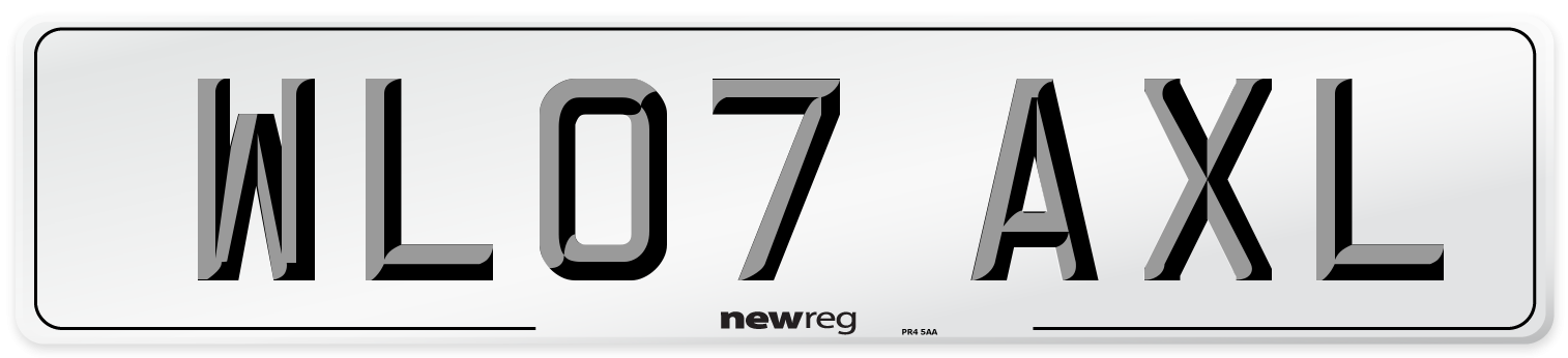 WL07 AXL Number Plate from New Reg